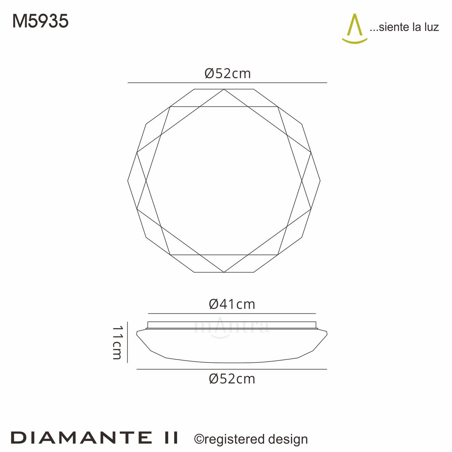 Diamante II, High Powered, Sparkle Ceiling Light