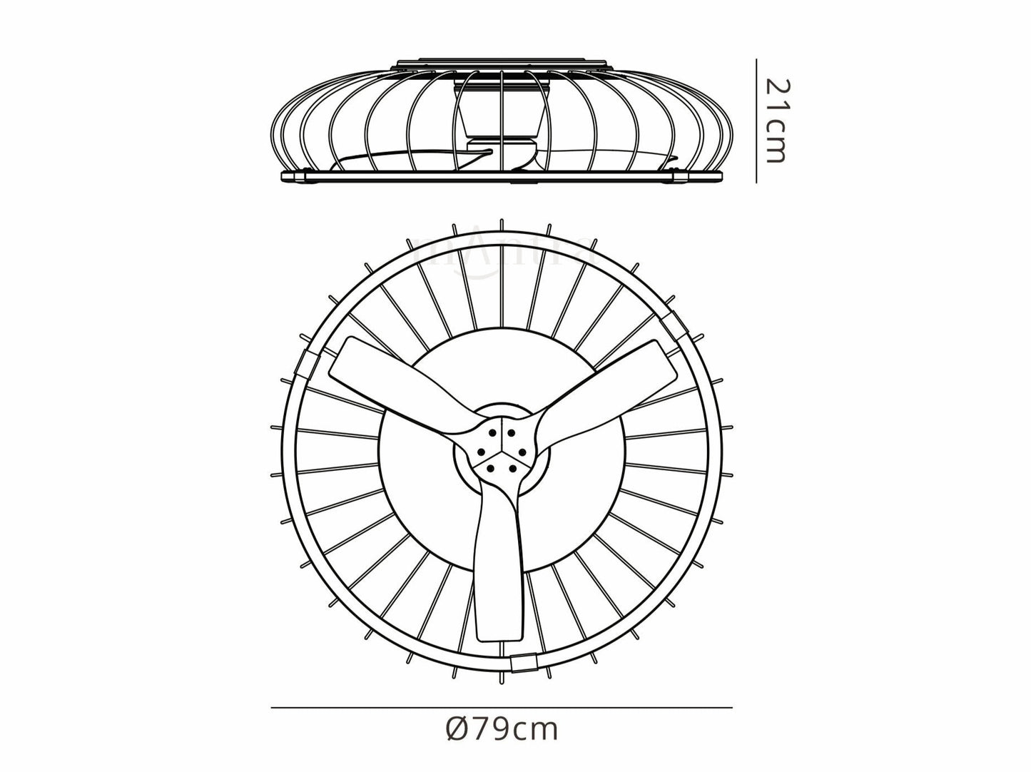 Nature LED Dimmable Ceiling Light With Built-In Fan - Remote Control, APP Control,