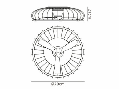 Nature LED Dimmable Ceiling Light With Built-In Fan - Remote Control, APP Control,