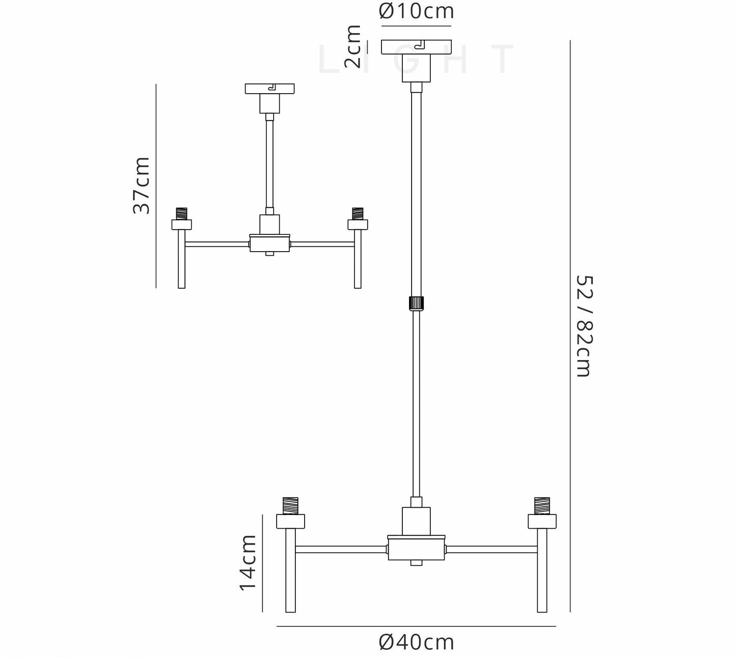 3 Light Baron Adjustable Chandelier