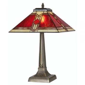 Aztec Red Tiffany Table Lamp