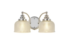 Sledmere Double Wall Light, Switched, 2 x E27, Mix & Match Frame and Prismatic Glass