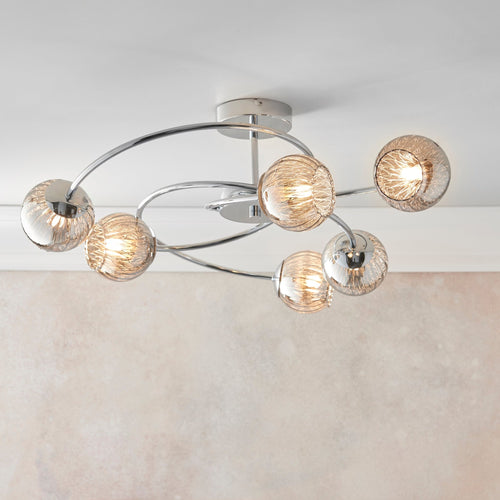 Endon - Aerith 6 Light Semi Flush Ceiling Fitting - Luminosity Designs Ltd