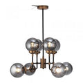 Oaks Lighting - Akron Industrial Ball Pendant Light, 8x E14 (Oaks 1156/8 BK) - Luminosity Designs Ltd