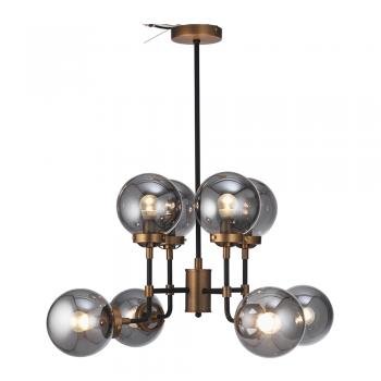 Oaks Lighting - Akron Industrial Ball Pendant Light, 8x E14 (Oaks 1156/8 BK) - Luminosity Designs Ltd