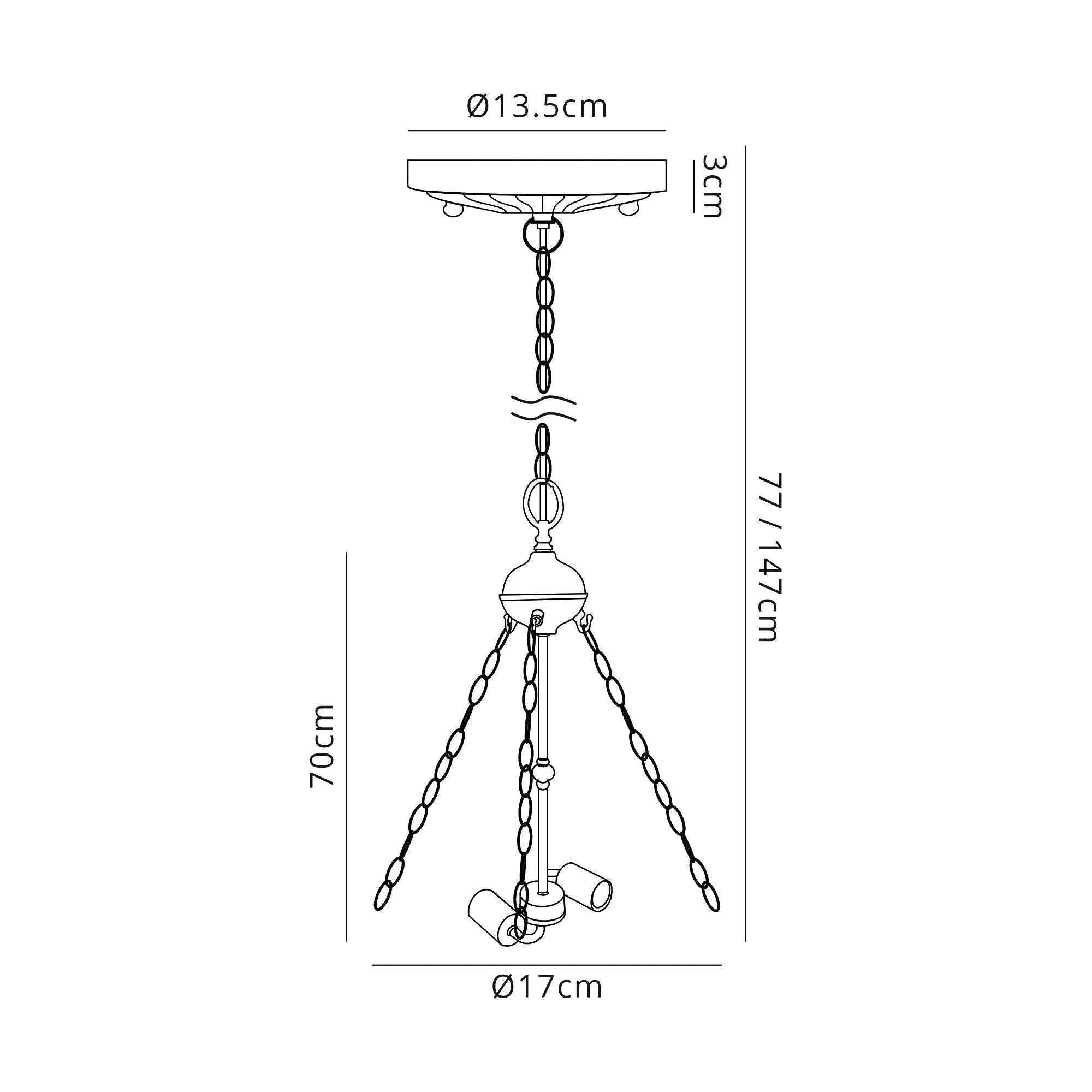 Luminosity Designs - Alfred Tiffany Chandelier Style Uplighter - Luminosity Designs Ltd