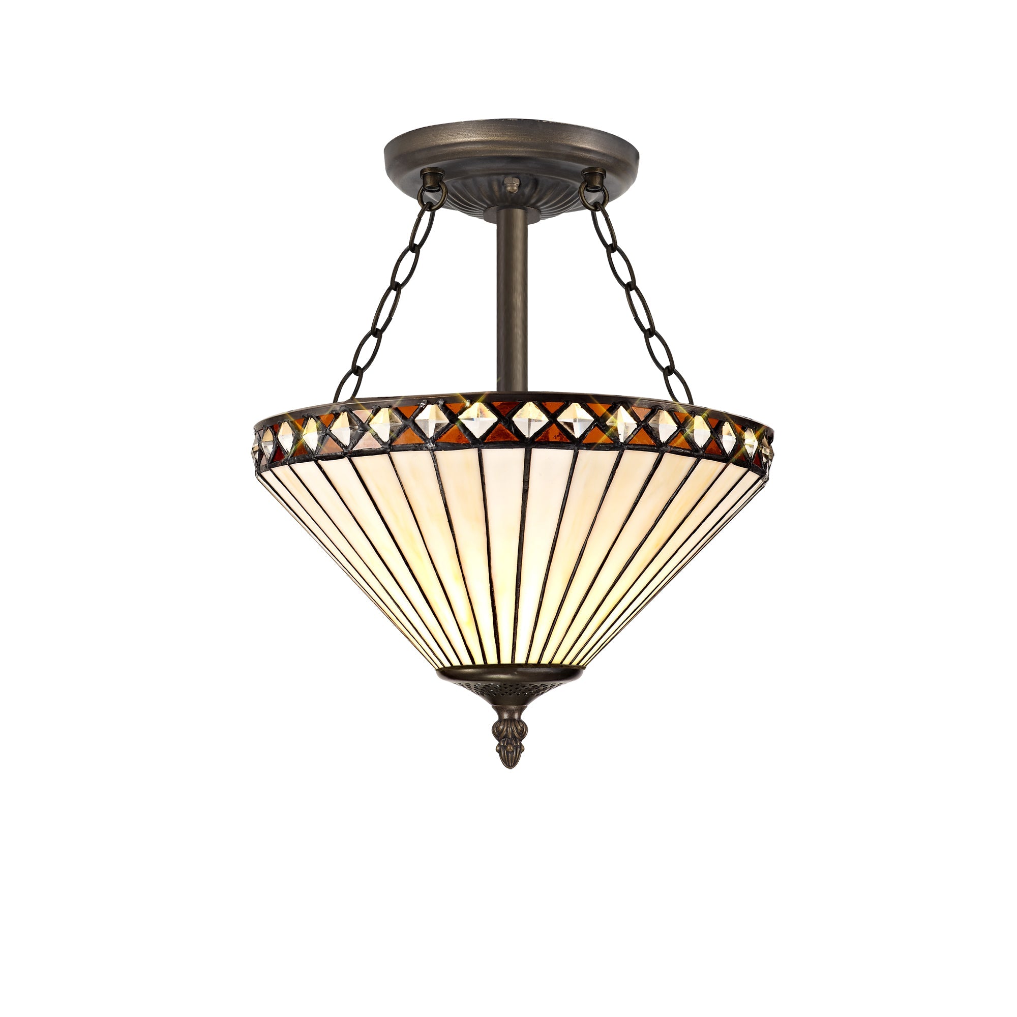 Luminosity Designs - Alfred Tiffany Semi Flush - Luminosity Designs Ltd