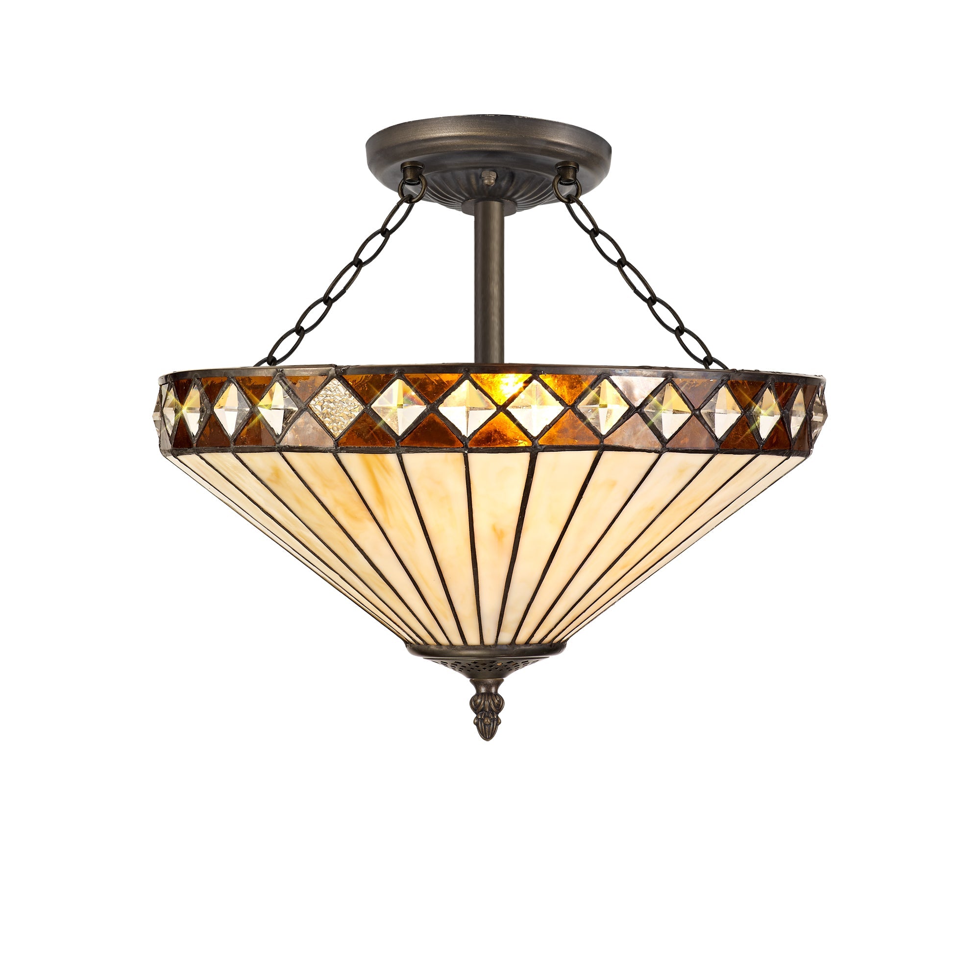 Luminosity Designs - Alfred Tiffany Semi Flush - Luminosity Designs Ltd