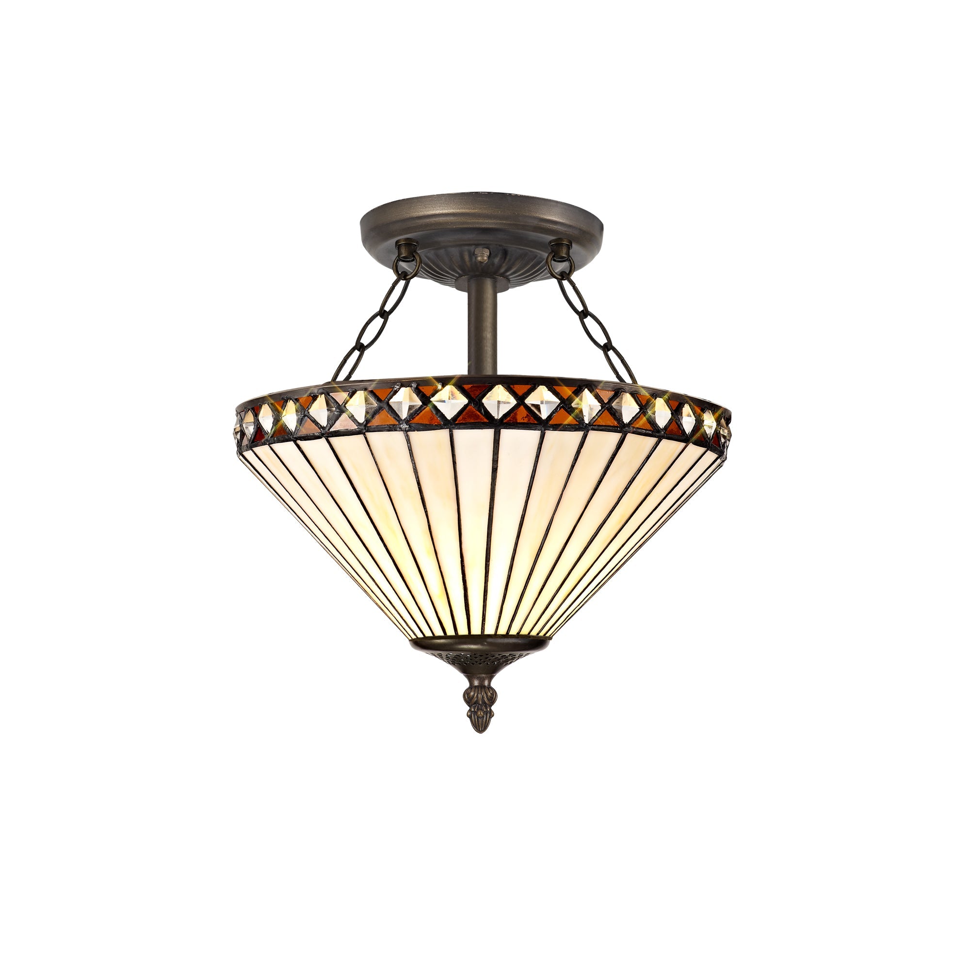 Luminosity Designs - Alfred Tiffany Semi Flush - Luminosity Designs Ltd