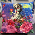 Luminosity Designs - Alice in Wonderland Bright Roses Artist Style Couch Cushion - Luminosity Designs Ltd