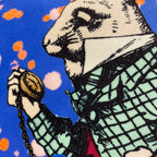 Luminosity Designs - Alice in Wonderland White Rabbit Blue Artist Style Couch Cushion - Luminosity Designs Ltd