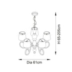 Luminosity Designs Ltd - Anne 5 Light Chandelier Pendant - Luminosity Designs Ltd