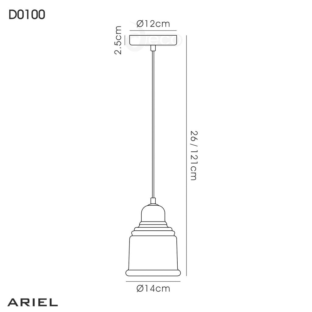 inspired - Ariel Small Glass Pendant - Luminosity Designs Ltd