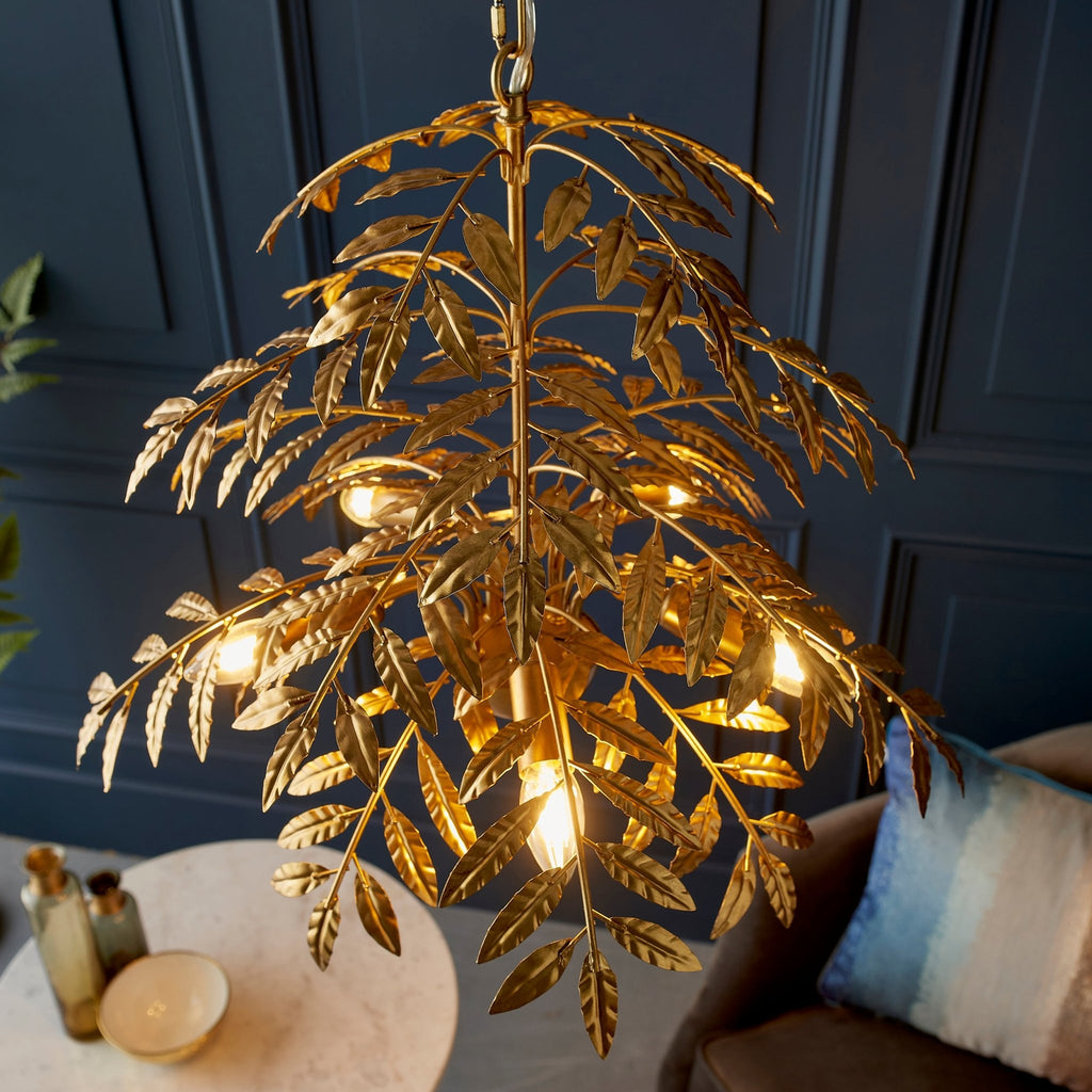 Luminosity Designs - Ash Golden Leaf Ceiling Pendant - Luminosity Designs Ltd