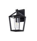 Parthanon Angular Outdoor Wall Lamp, 1 x E27, IP54, Anthracite/Clear Rain Drop Effect Glass