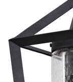Parthanon Angular Outdoor Wall Lamp, 1 x E27, IP54, Anthracite/Clear Rain Drop Effect Glass