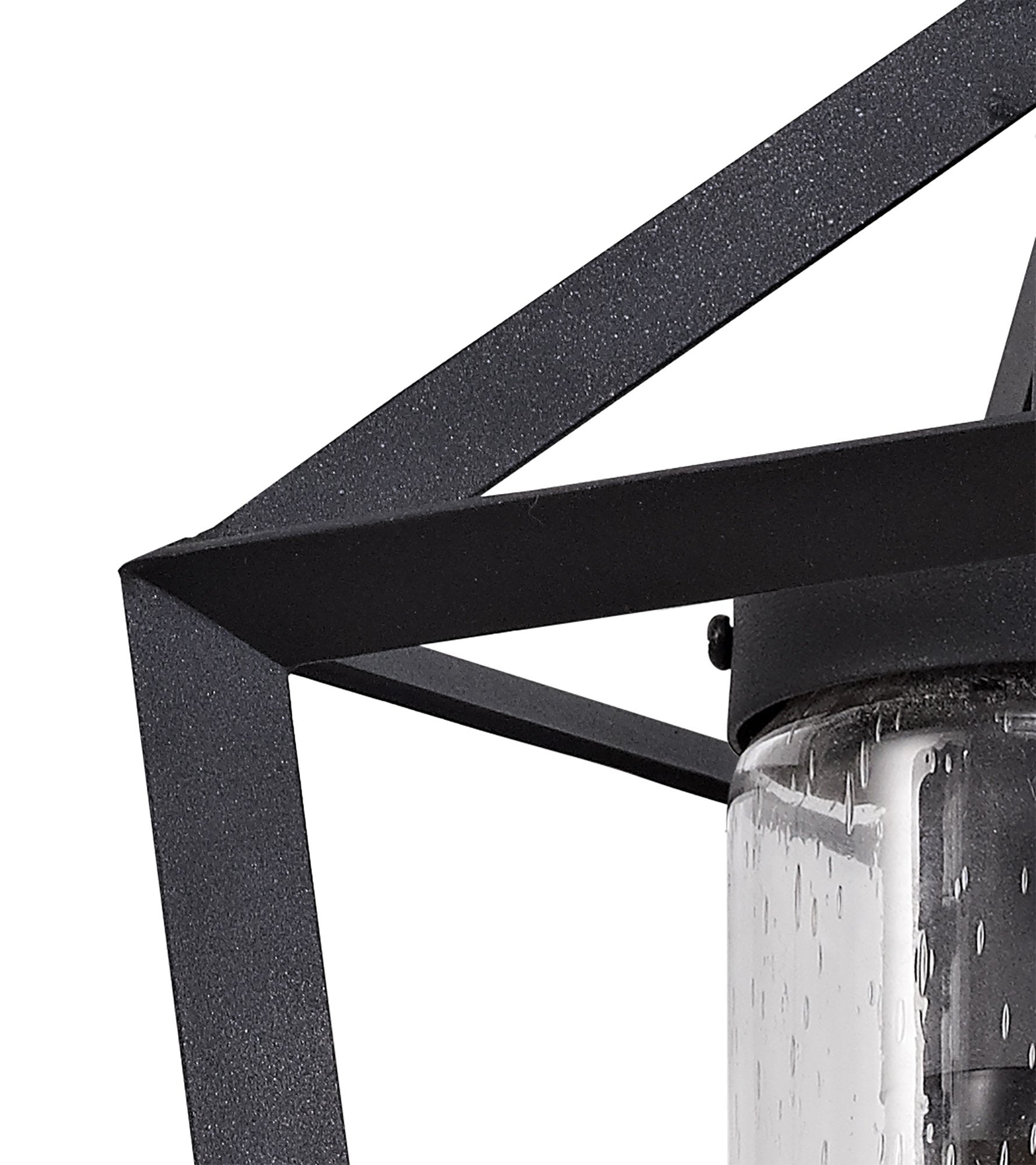 Parthanon Angular Outdoor Wall Lamp, 1 x E27, IP54, Anthracite/Clear Rain Drop Effect Glass