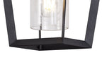 Parthanon Angular Outdoor Wall Lamp, 1 x E27, IP54, Anthracite/Clear Rain Drop Effect Glass
