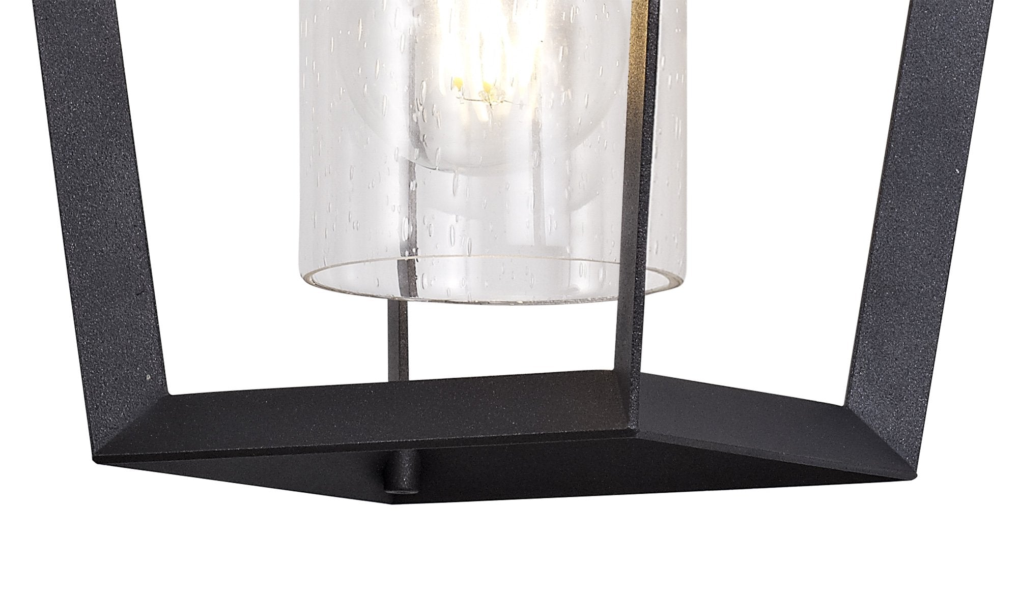 Parthanon Angular Outdoor Wall Lamp, 1 x E27, IP54, Anthracite/Clear Rain Drop Effect Glass