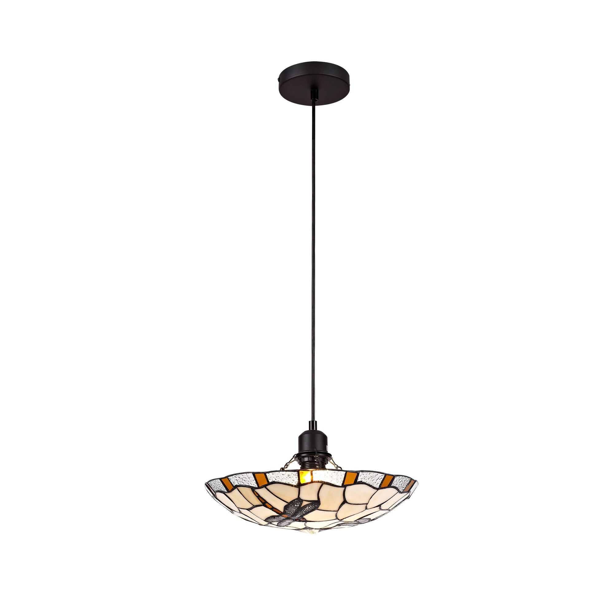 Luminosity Designs - Athens Tiffany Dragonfly Uplighter Pendant - Luminosity Designs Ltd