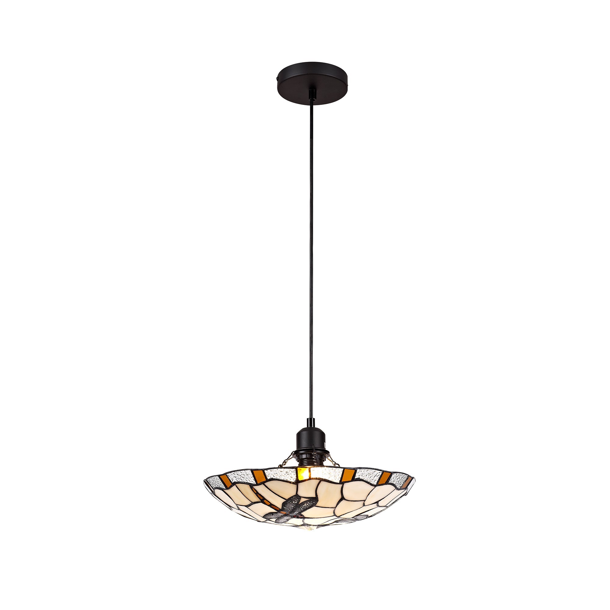 Luminosity Designs - Athens Tiffany Dragonfly Uplighter Pendant - Luminosity Designs Ltd
