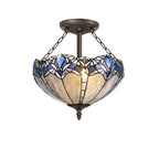 Rapture Tiffany Semi Flush Ceiling Light