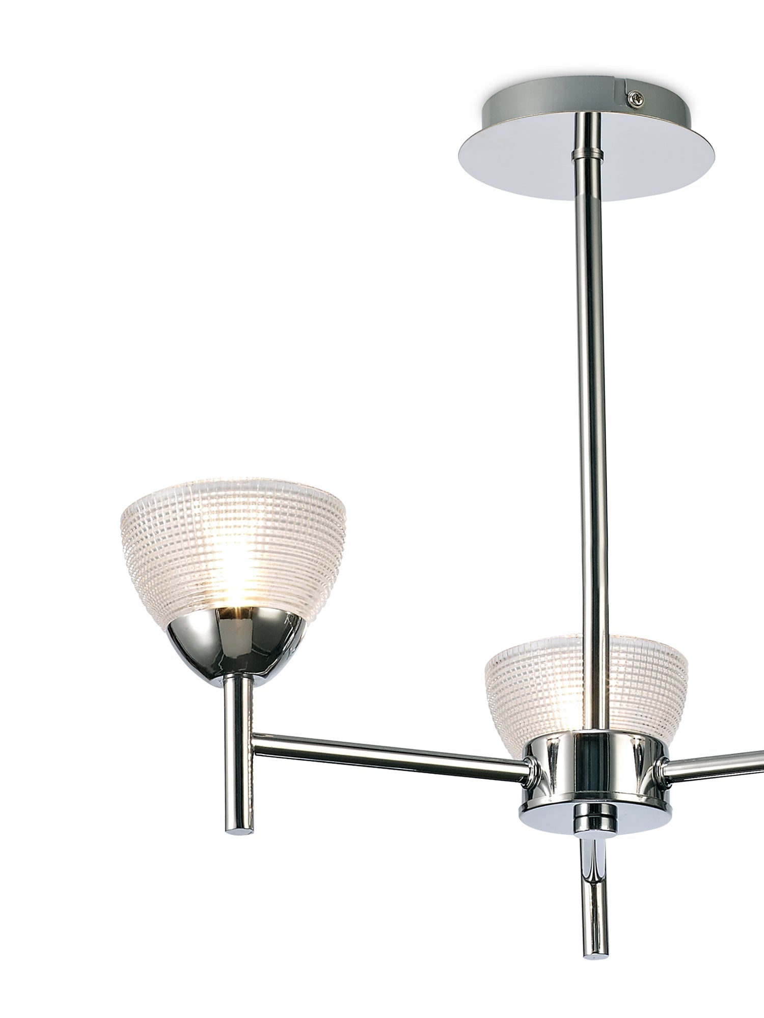 inspired - Avalon Ceiling 3 Light with Gridded Glass Shades G9 (Deco D0413) - Luminosity Designs Ltd