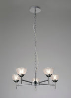 inspired - Avalon Ceiling 5 Light With Gridded Glass Shades G9 (Deco D0414) - Luminosity Designs Ltd