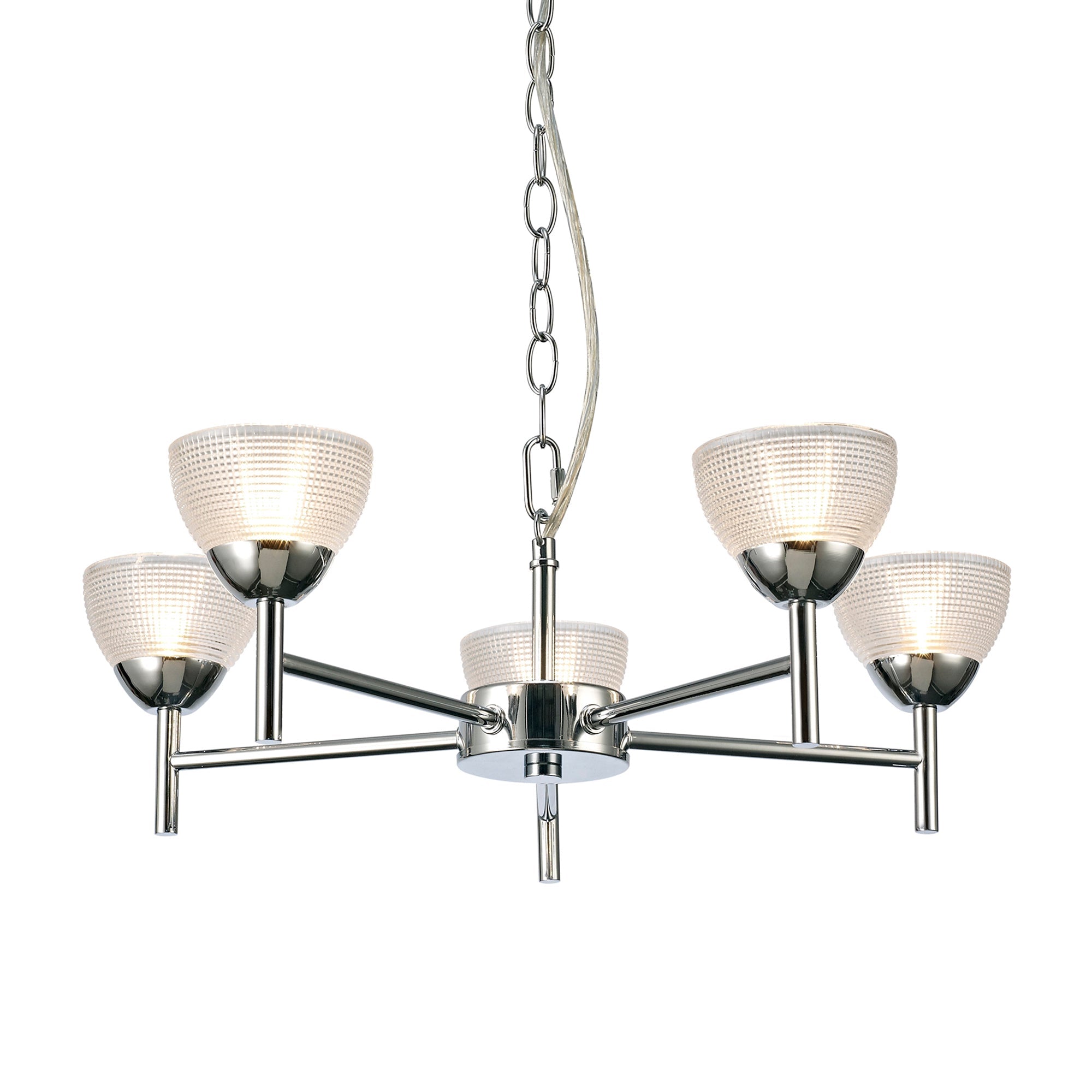 inspired - Avalon Ceiling 5 Light With Gridded Glass Shades G9 (Deco D0414) - Luminosity Designs Ltd