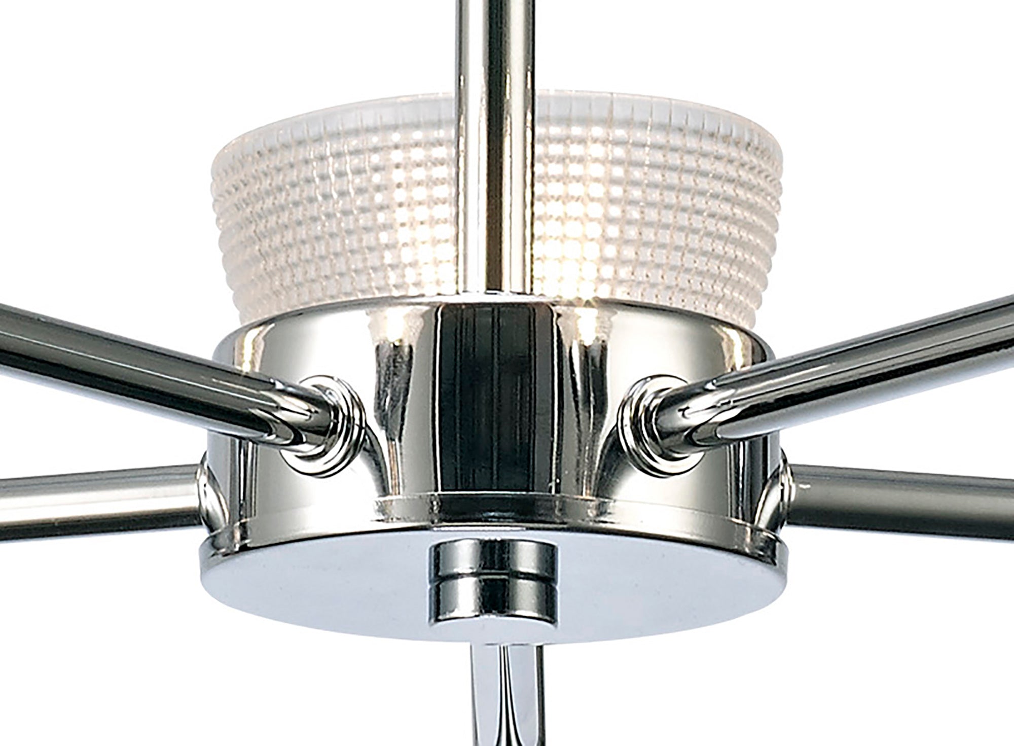 inspired - Avalon Ceiling 5 Light With Gridded Glass Shades G9 (Deco D0414) - Luminosity Designs Ltd