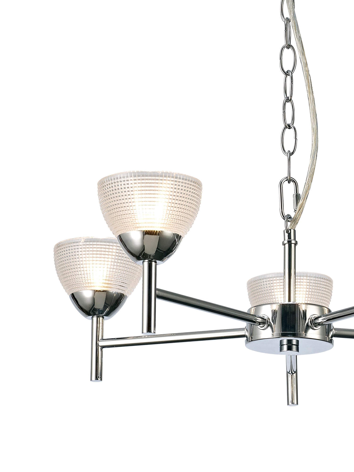 inspired - Avalon Ceiling 5 Light With Gridded Glass Shades G9 (Deco D0414) - Luminosity Designs Ltd