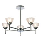 inspired - Avalon Ceiling 5 Light With Gridded Glass Shades G9 (Deco D0414) - Luminosity Designs Ltd