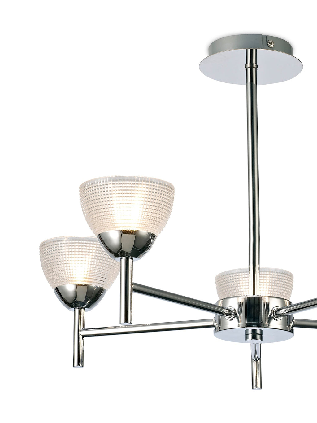 inspired - Avalon Ceiling 5 Light With Gridded Glass Shades G9 (Deco D0414) - Luminosity Designs Ltd