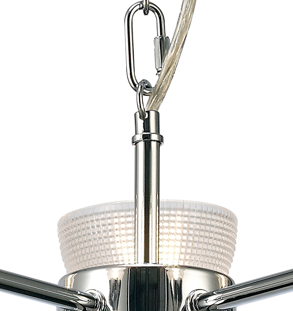 inspired - Avalon Ceiling 5 Light With Gridded Glass Shades G9 (Deco D0414) - Luminosity Designs Ltd