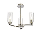Luminosity Designs - Barbara Adjustable Chandelier 3 Light With E14 Lamp holders and Glass Shades, Crystal Detail - Luminosity Designs Ltd