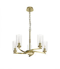 Luminosity Designs - Barbara Adjustable Chandelier 5 Light With E14 Lamp holders and Glass Shades, Crystal Detail - Luminosity Designs Ltd
