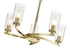 Luminosity Designs - Barbara Adjustable Chandelier 5 Light With E14 Lamp holders and Glass Shades, Crystal Detail - Luminosity Designs Ltd