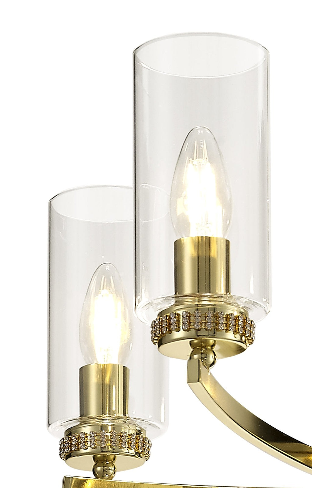 Luminosity Designs - Barbara Adjustable Chandelier 5 Light With E14 Lamp holders and Glass Shades, Crystal Detail - Luminosity Designs Ltd