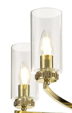 Luminosity Designs - Barbara Adjustable Chandelier 5 Light With E14 Lamp holders and Glass Shades, Crystal Detail - Luminosity Designs Ltd