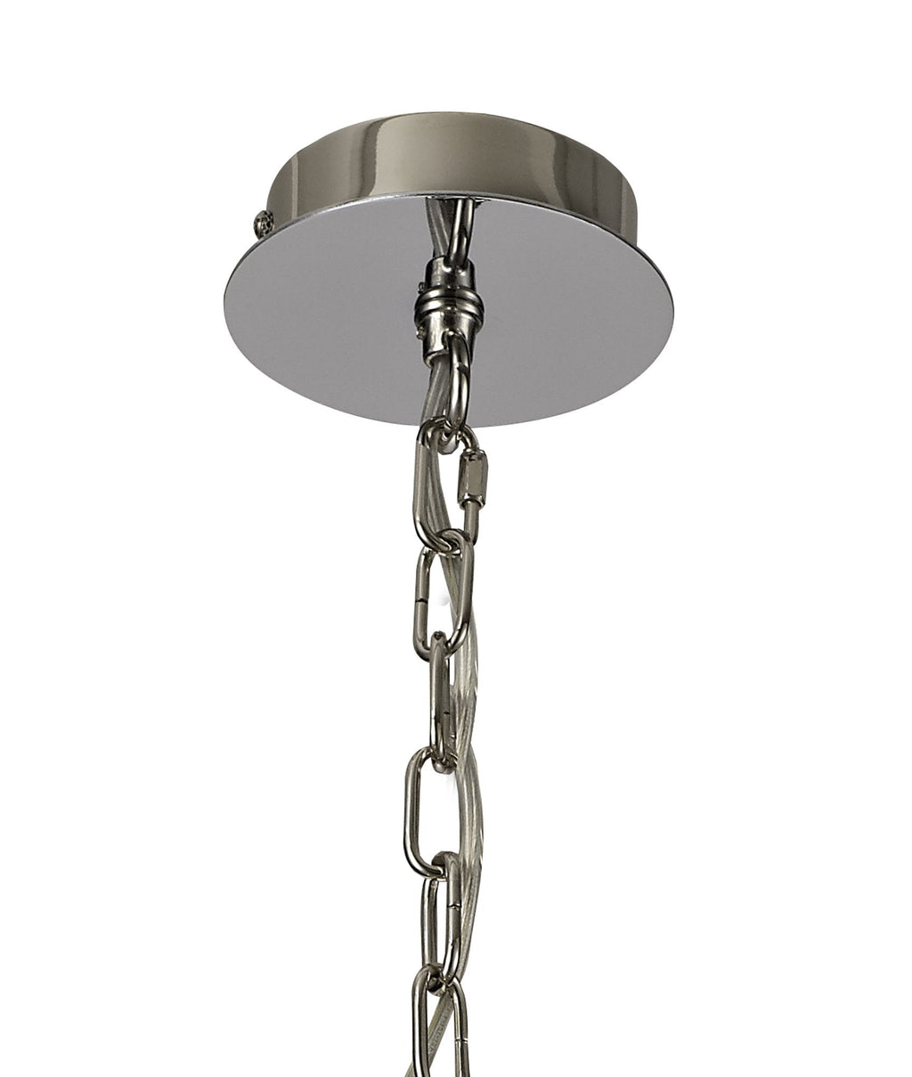 Luminosity Designs - Barbara Adjustable Chandelier 6 Light With E14 Lamp holders and Glass Shades, Crystal Detail - Luminosity Designs Ltd