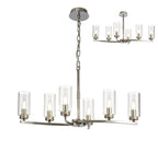 Luminosity Designs - Barbara Adjustable Chandelier 6 Light With E14 Lamp holders and Glass Shades, Crystal Detail - Luminosity Designs Ltd