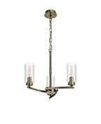 Barbara Adjustable Chandelier Light With E14 Lamp holders and Glass Shades, Crystal Detail