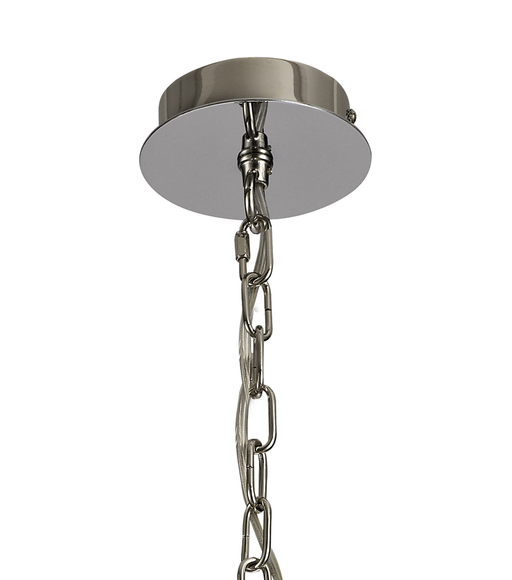 Barbara Adjustable Chandelier Light With E14 Lamp holders and Glass Shades, Crystal Detail