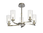 Barbara Adjustable Chandelier Light With E14 Lamp holders and Glass Shades, Crystal Detail