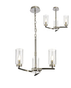 Luminosity Designs - Barbara Adjustable Chandelier Light With E14 Lamp holders and Glass Shades, Crystal Detail - Luminosity Designs Ltd