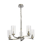 Luminosity Designs - Barbara Adjustable Chandelier Light With E14 Lamp holders and Glass Shades, Crystal Detail - Luminosity Designs Ltd
