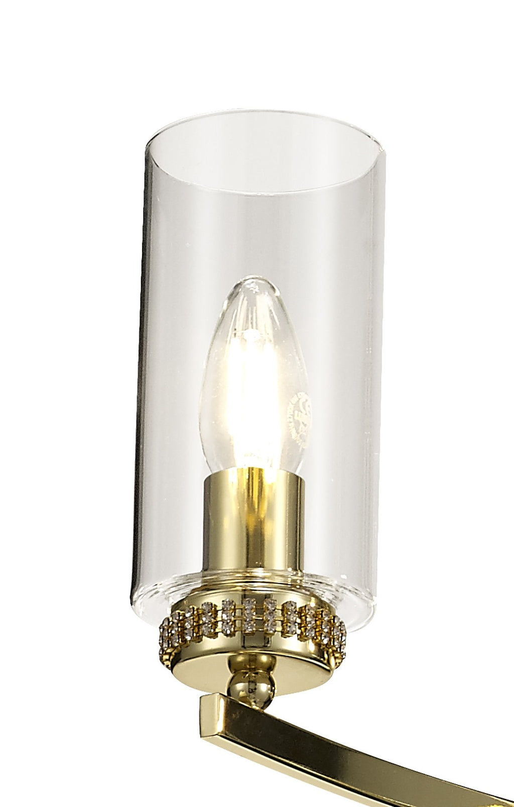 Barbara Adjustable Chandelier Light With E14 Lamp holders and Glass Shades, Crystal Detail