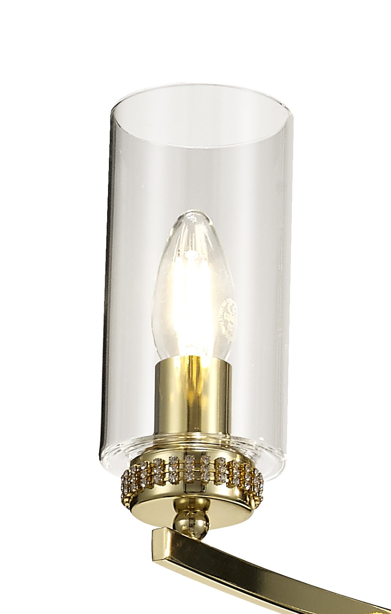 Barbara Adjustable Chandelier Light With E14 Lamp holders and Glass Shades, Crystal Detail