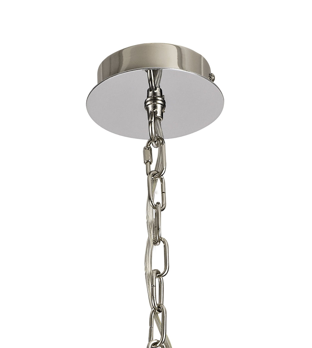 Barbara Adjustable Chandelier Light With E14 Lamp holders and Glass Shades, Crystal Detail