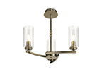 Barbara Adjustable Chandelier Light With E14 Lamp holders and Glass Shades, Crystal Detail